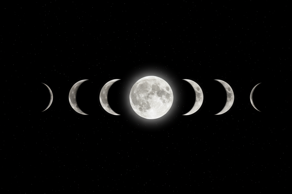 the moon in full cycle 